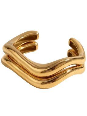 The Geo Wave Duo Cuff Set